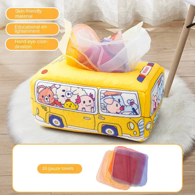 Baby Montessori Toy,Magic Tissue Box,Educational Learning Activity Sensory Toy For Kids Finger Exercising  Busy Board Baby Game