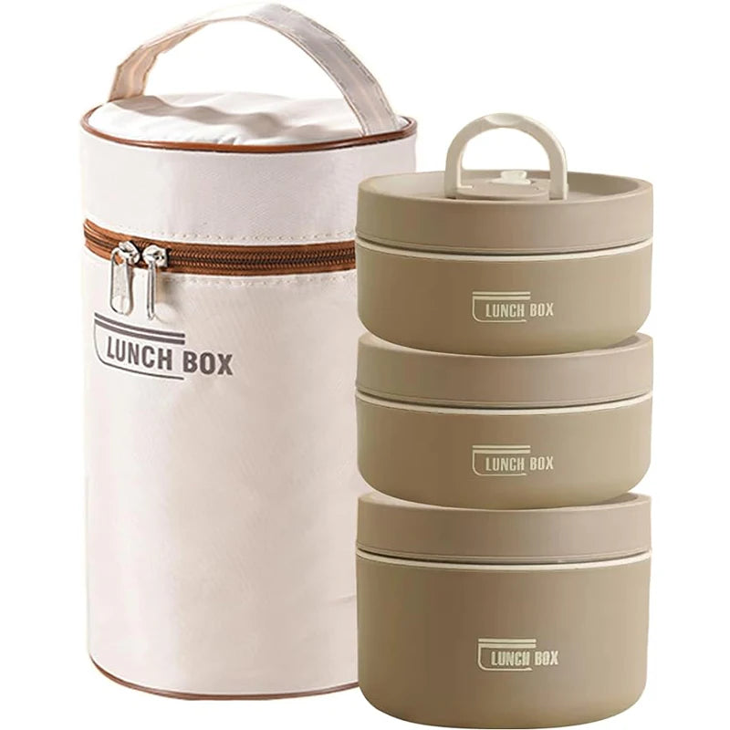 Portable Insulated Lunch Container Set - Thermal & Stackable for Adults & Kids