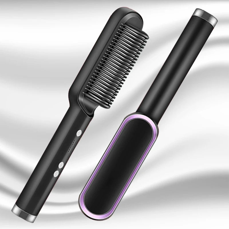 Electric Hair Straightener Brush Professional Fashion Fast Heating Ceramic