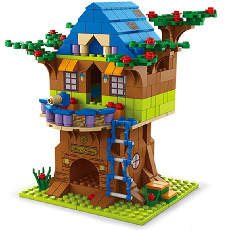 6in1 NEW Tree House TreeHouse Girls' Castle Room Climb Slide Classic Model Building Blocks Sets Bricks Toy City