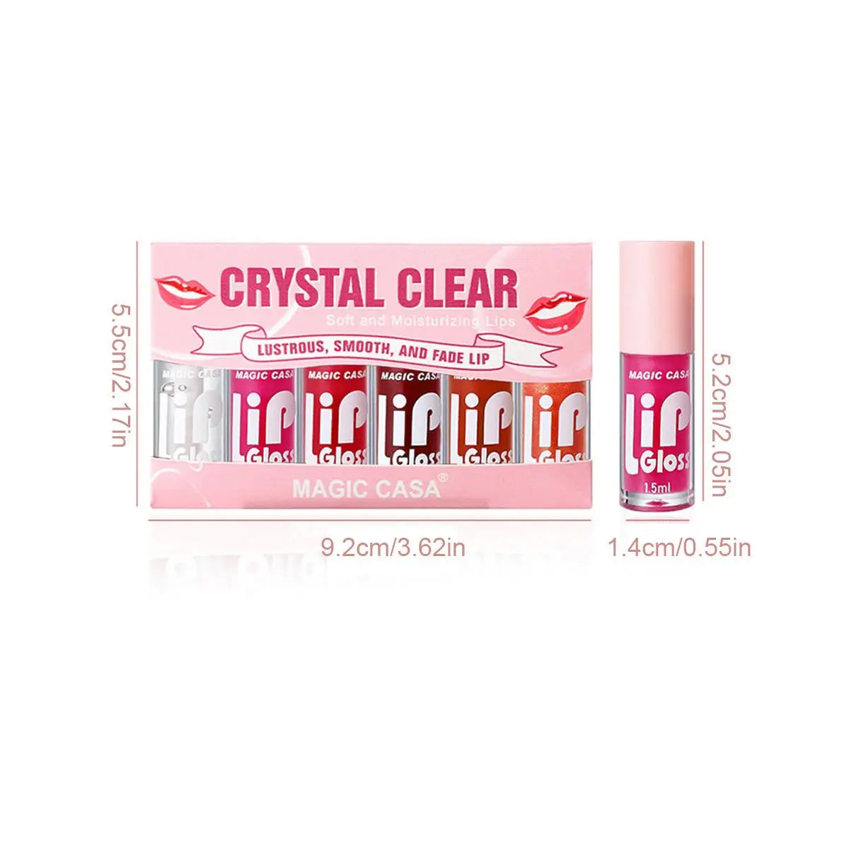 MAGIC CASA 6pcs/set Hydrating Jelly Lip Oil long-lasting Moisturizing