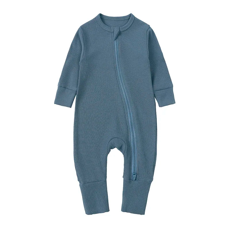 2025 Spring Newborn Baby Boy Romper Thicken Bamboo Infant Clothes Long Sleeve Ribbed Bodysuit Kid Girl Jumpsuit Sleeper Pajamas