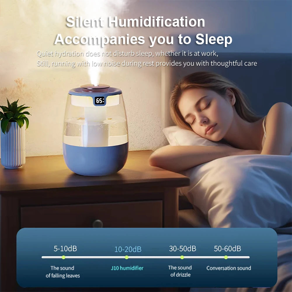 Air Humidifier 1300ML Aroma Humidifier Double Spray Port Essential Oil Diffuser USB Water Humidifier with Light for Home Office