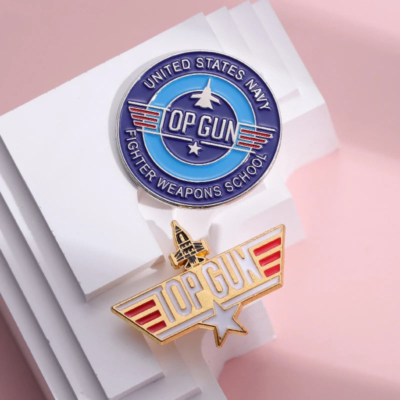 Top Gun Maverick Enamel Pins Custom Military Battleships Navy Logo Brooch Lapel Badges Jewelry Gift For Military Enthusiasts