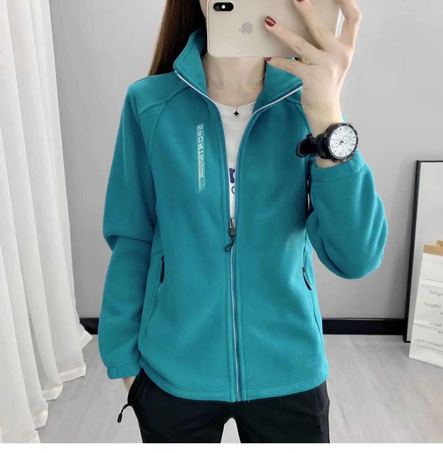 Plus Size Fleece Coats for Women Winter Spring Warm Casual Outdoor Sportswear Hiking Jogging Yoga Lady Cardigan jackets Chaqueta