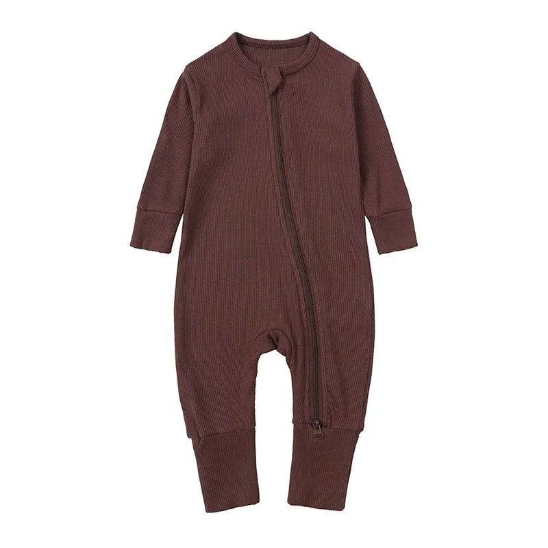 2025 Spring Newborn Baby Boy Romper Thicken Bamboo Infant Clothes Long Sleeve Ribbed Bodysuit Kid Girl Jumpsuit Sleeper Pajamas