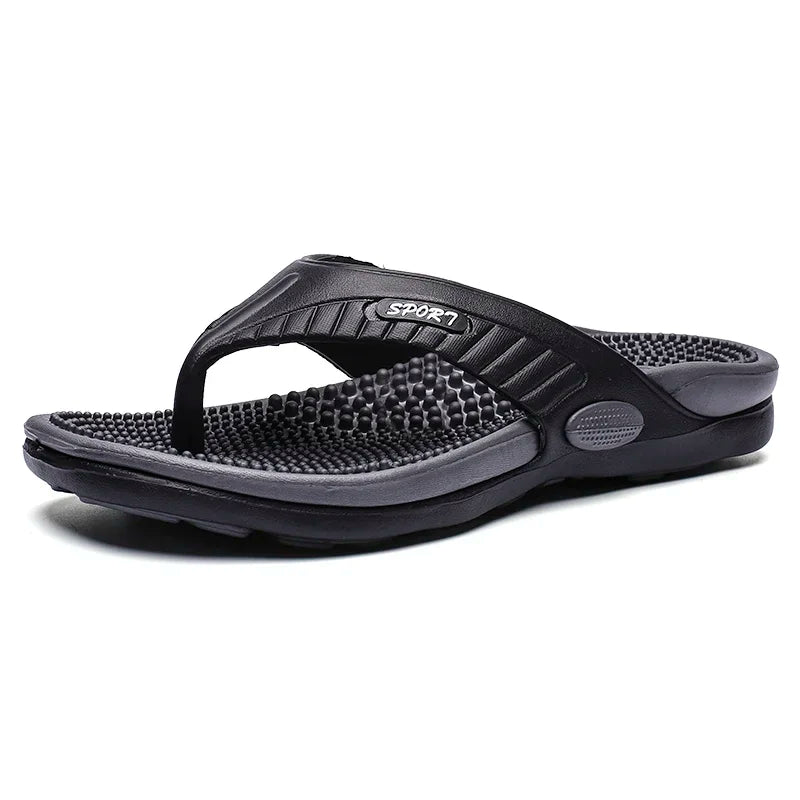 Massage Flip Flops for Men Summer Breathable Beach Shoes Sandals Men Luxury Flip Flops Breathable Plus Big Size Men Slippers 46