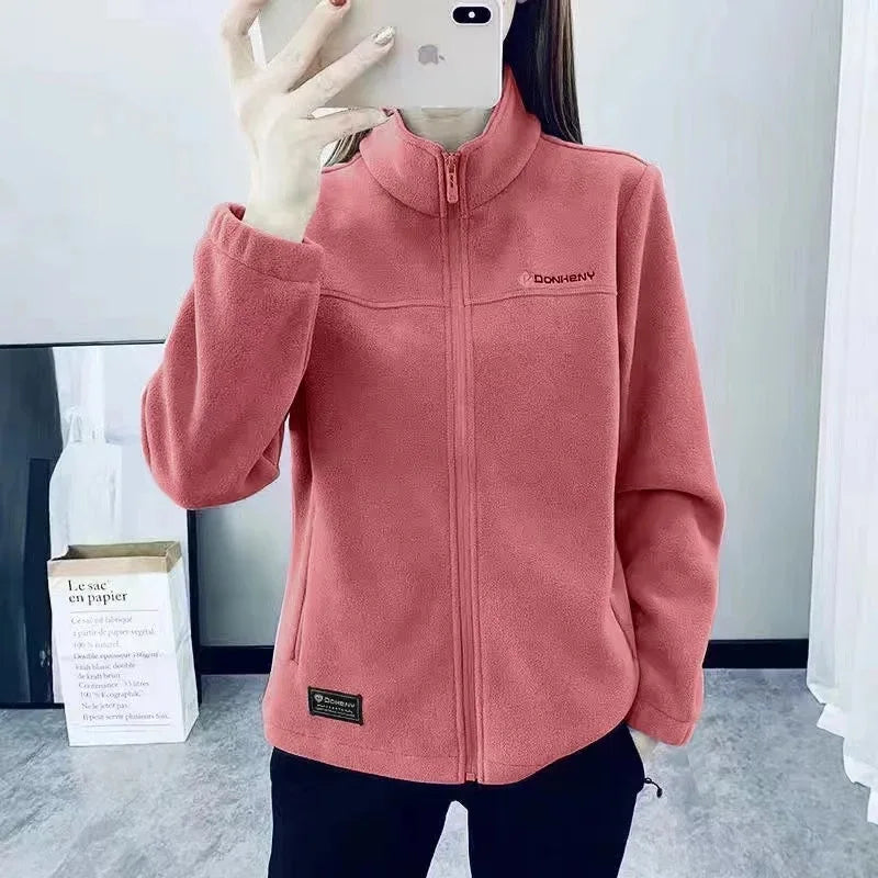 Plus Size Fleece Coats for Women Winter Spring Warm Casual Outdoor Sportswear Hiking Jogging Yoga Lady Cardigan jackets Chaqueta