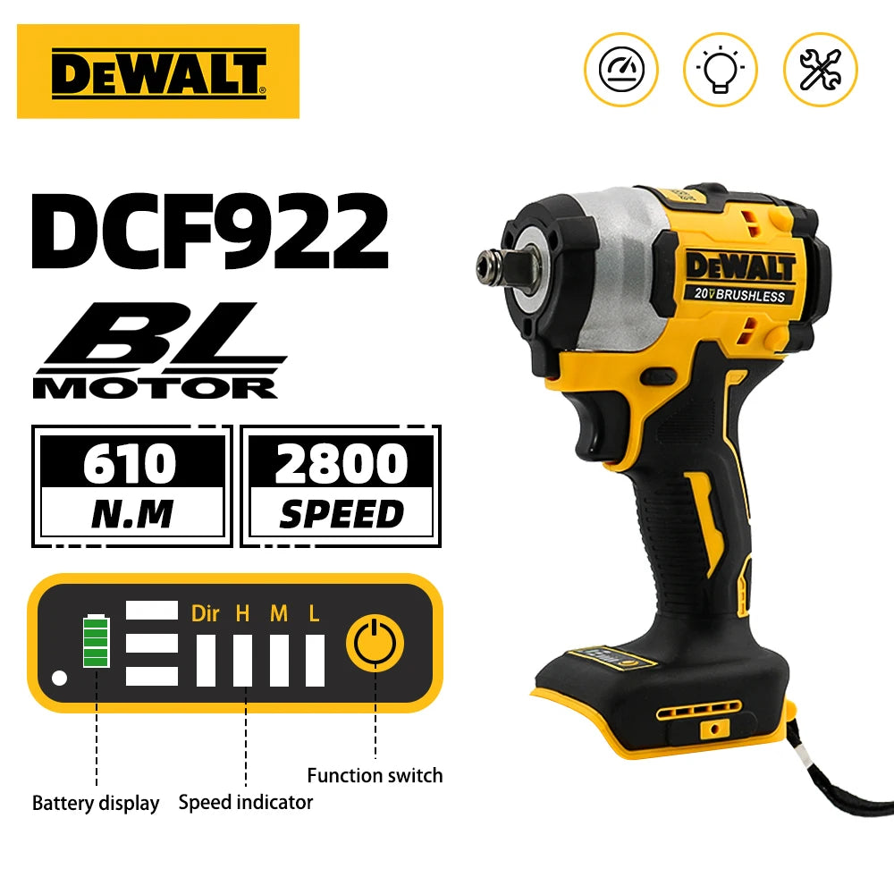 Dewalt DCF922 Wireless Impact Wrench Brushless Electric  205N.m High Torque 20V