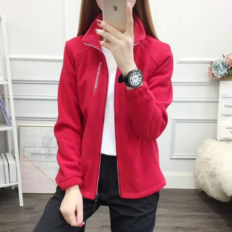 Plus Size Fleece Coats for Women Winter Spring Warm Casual Outdoor Sportswear Hiking Jogging Yoga Lady Cardigan jackets Chaqueta