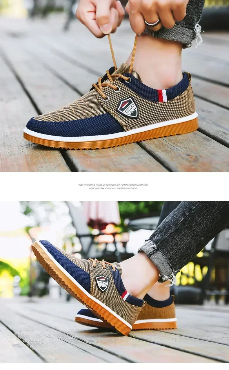 Men's casual shoes Vulcanized Work loafers Mesh Lightweight Man sports shoes Canvas Shoes for Men zapatos para hombres2025