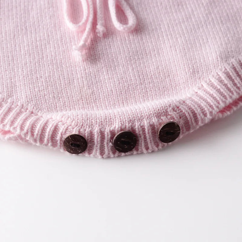 Spring Lovely Heart Jumpsuit Infant Baby Girl Knitted Clothes Love Romper Bodysuit Outfit Autumn Cotton Knitted Sweater Bodysuit