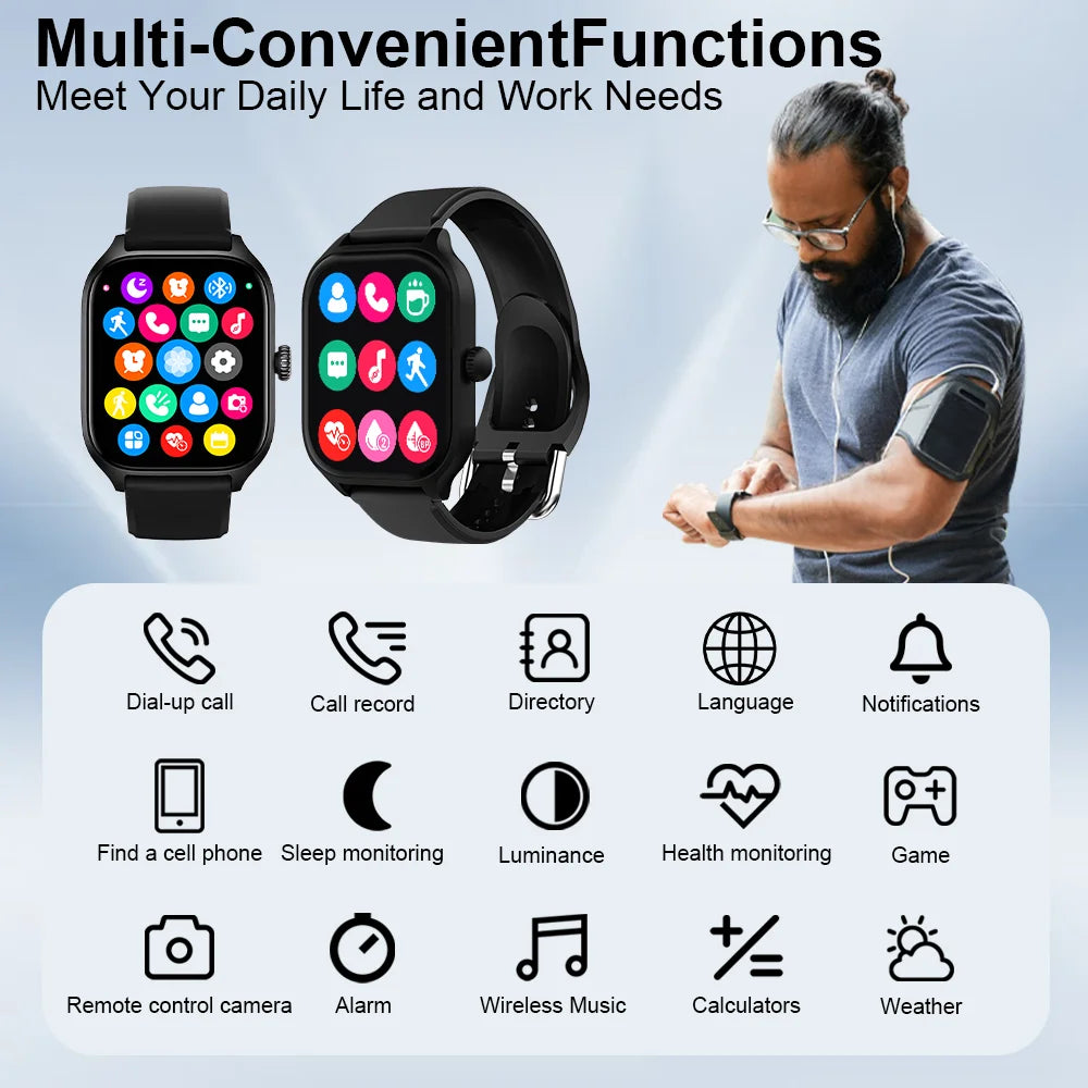 Smartwatch with Call Dialing, Calorie Tracking, Heart Rate & Oxygen Monitor