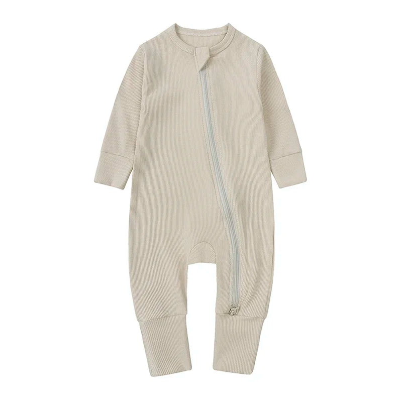 2025 Spring Newborn Baby Boy Romper Thicken Bamboo Infant Clothes Long Sleeve Ribbed Bodysuit Kid Girl Jumpsuit Sleeper Pajamas