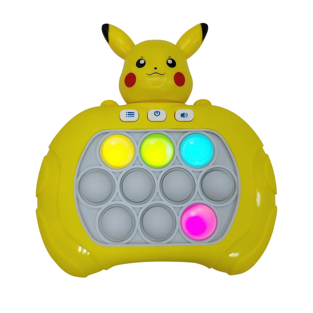 2024 New Pikachu Quick Push Game Pop Up Fidget Bubble Electronic Pop it Pro Game Light AntiStress Toys For Adult Kids Gift 2024