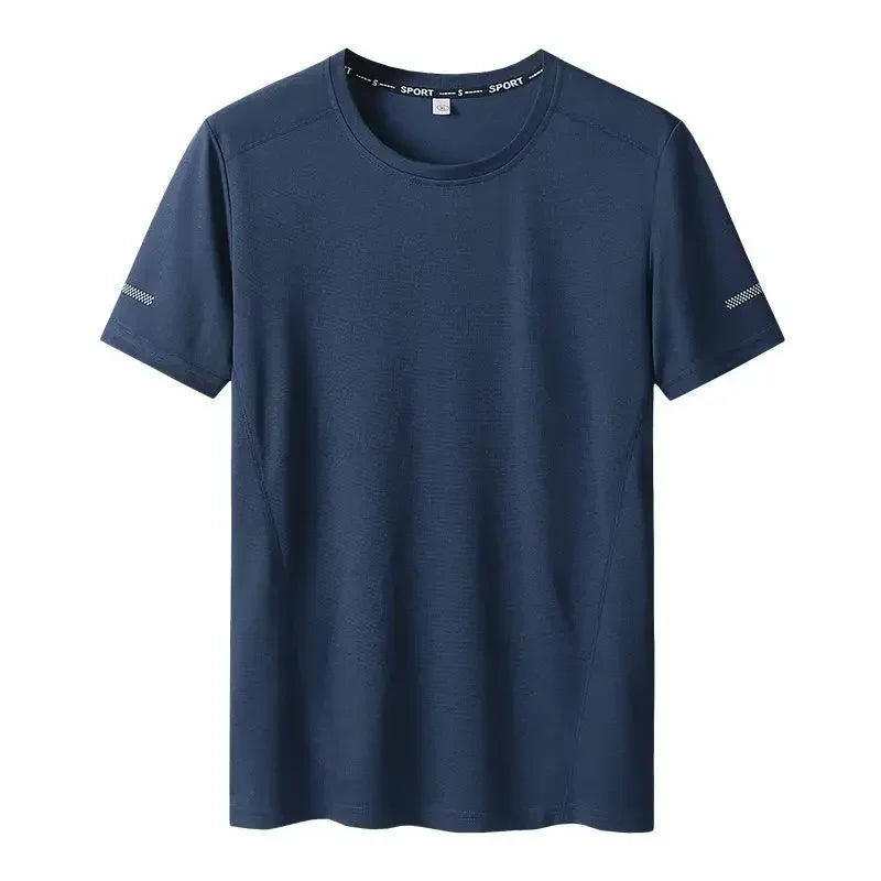 "Men's 9XL Quick-Dry T-Shirt - Plus Size, Round Neck, Short Sleeve, Oversized Tee"