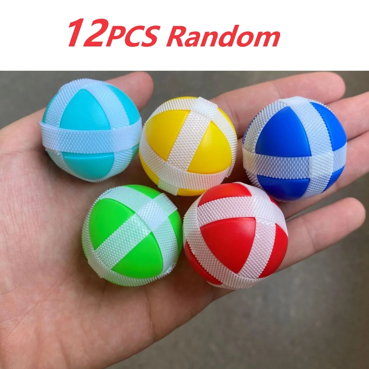 12PCS Kids Sucker Sticky Ball Toy Outdoor Sports Catch Ball Game Set Throw And Catch Parent-Child Interactive Toys