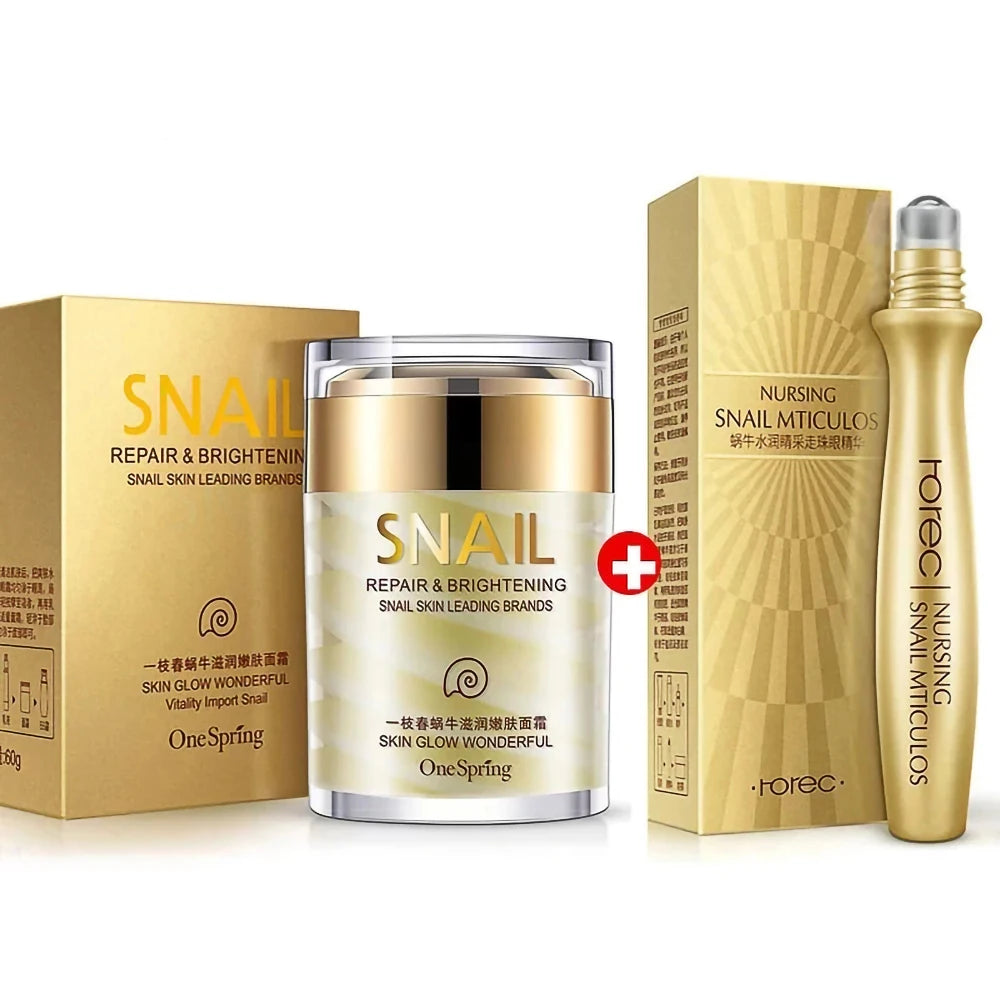 Skincare Snail Cream Collagen Cream Anti Aging Whiten Skin Face Cream Fade Dark Eye Circles Remove Eye Bags Eye Serum