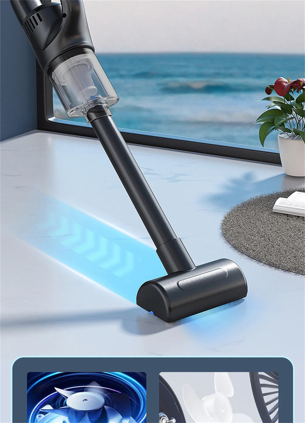 Wireless Handheld Vacuum Cleaner Cordless Handheld Chargeable Auto Vacuum for Home & Car & Pet Mini Vacuum Cleaner 50000Pa