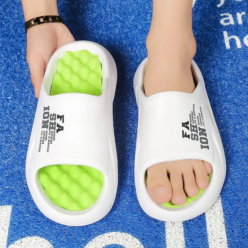 New Summer Men Massage Slippers Sides Indoor Outdoor Sandals Beach Casual Shoes Soft Sole Slides Men Flip-flops Men's Sandals