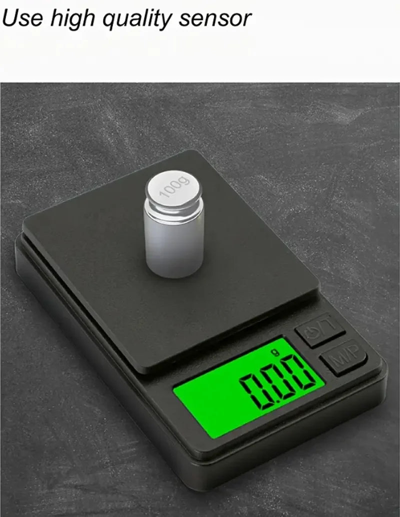 Precision Pocket Scale 1000g x0.1g Digital Gram & Jewelry Scale with Backlit LCD