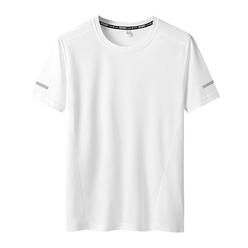 "Men's 9XL Quick-Dry T-Shirt - Plus Size, Round Neck, Short Sleeve, Oversized Tee"