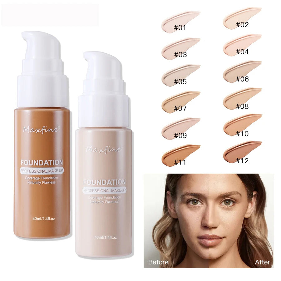 Liquid Foundation-Waterproof & Sweat-Resistant Concealer for Professional Makeup