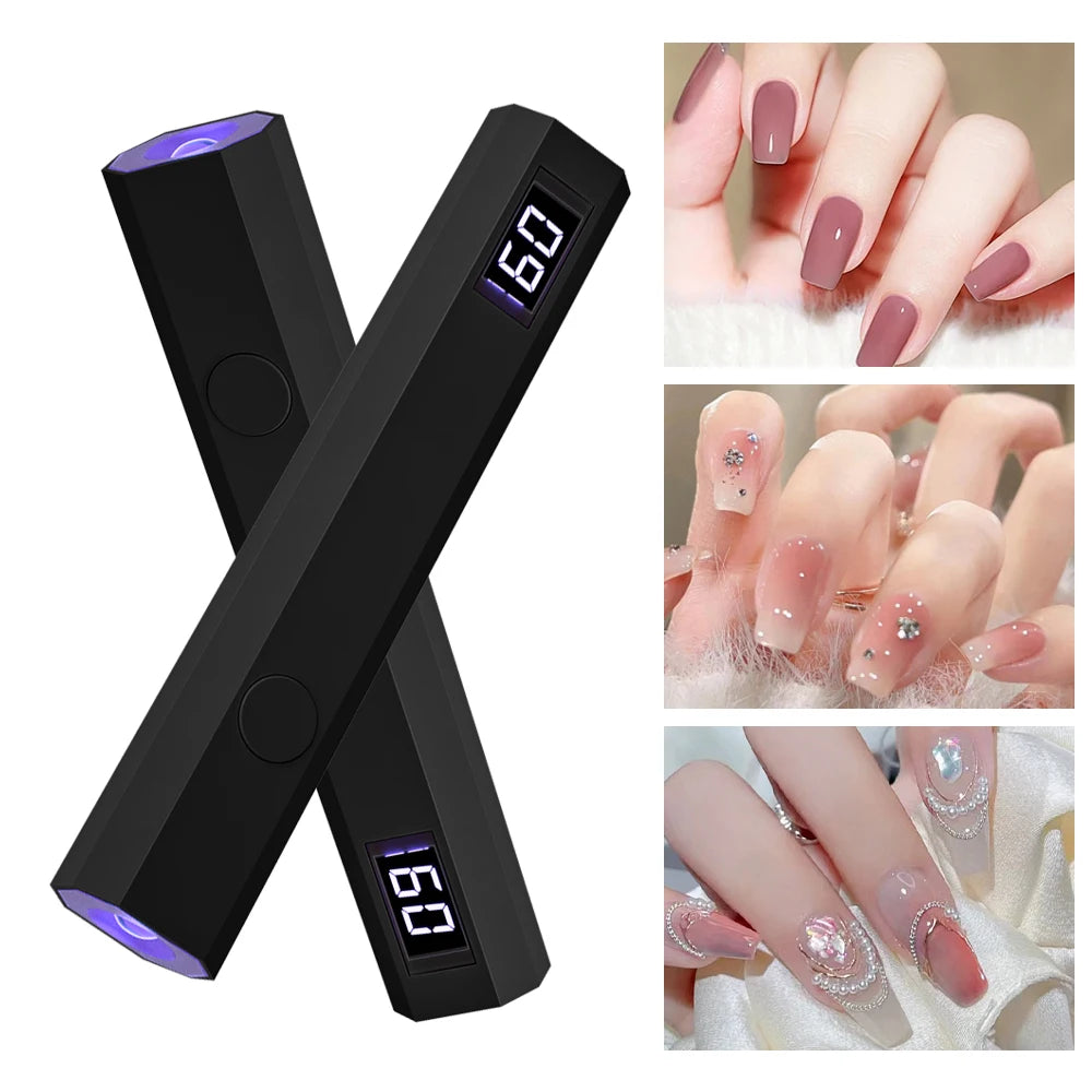 YIKOOLIN Portable Mini UV Nail Lamp with LED Display, 2 Timers & Fast Charging