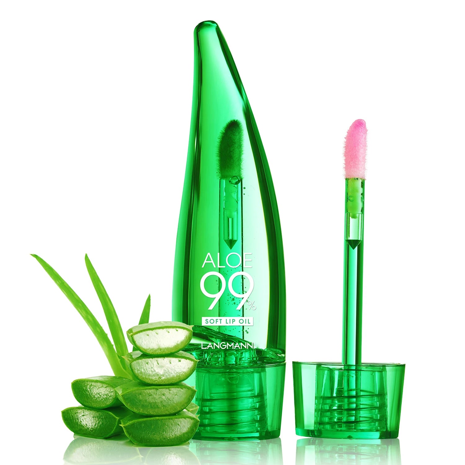 langmannni Aloe Vera Moisturising Lip Gloss Warm Feeling Colour Changing Lip Glaze Long Lasting Moisture Lip Oil