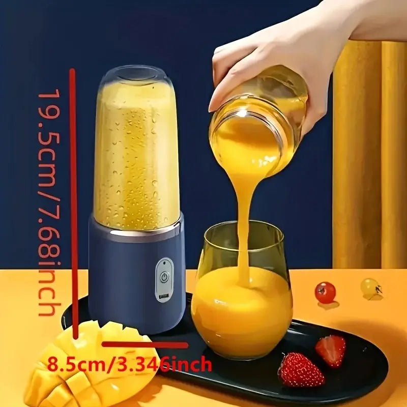 Portable Electric Blender Bottle with 6 Blades for Smoothies, Juice & Food Processing