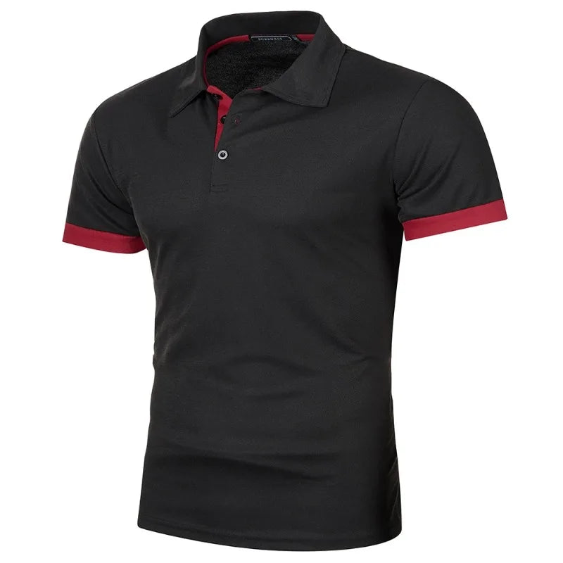 New Mens Short Sleeve Polo Shirt Solid Color Streetwear Lightweight Lapel Tshirts for Men Summer Jogging Sport Tops