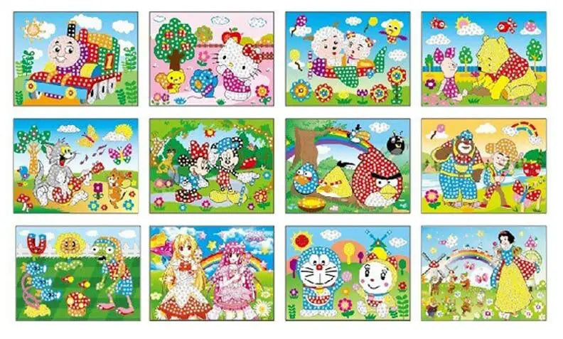 5/10/20pcs/Lot DIY Diamond Stickers Handmade Crystal Paste Painting Mosaic Puzzle Toys Random Color Kids Stickers Gift Children