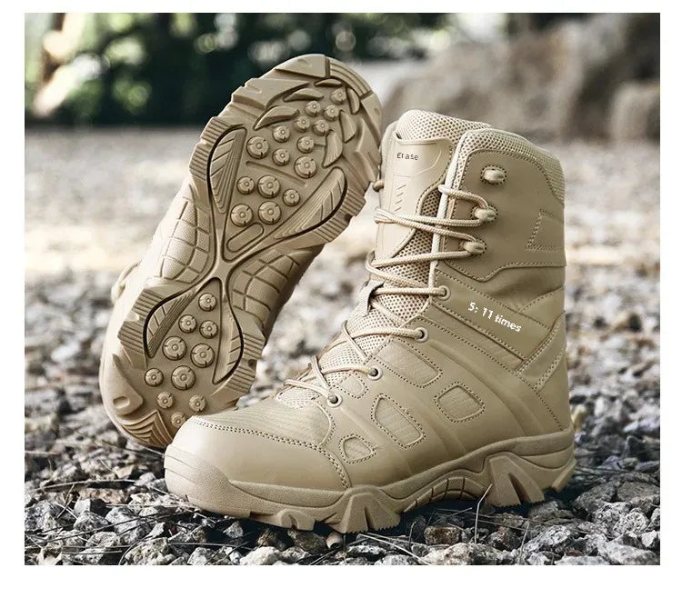 Special Forces Combat Boots Cross-Border Fast Selling Large Size Men's Shoes 46 High Top Outdoor High-Waisted Tactical Climbing