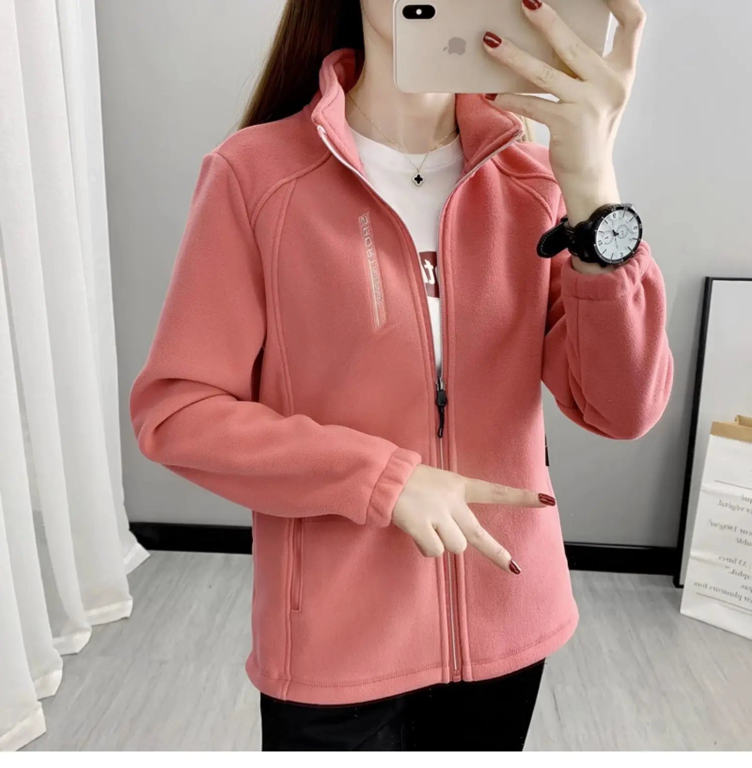 Plus Size Fleece Coats for Women Winter Spring Warm Casual Outdoor Sportswear Hiking Jogging Yoga Lady Cardigan jackets Chaqueta