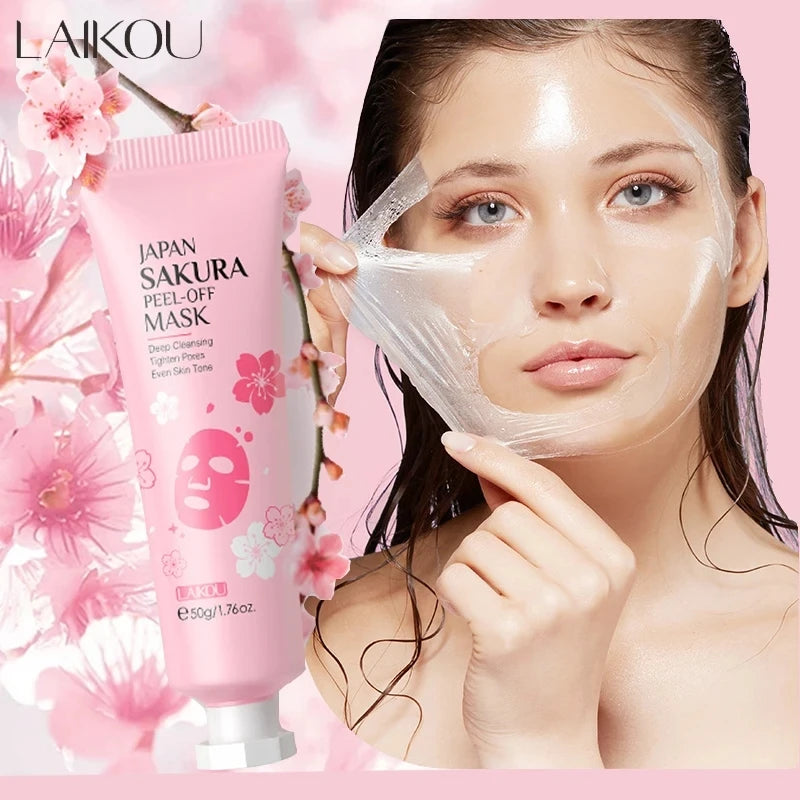 LAIKOU 24K Gold Sakura Peeling Face Mask Anti Wrinkle Whitening Blackhead Removal Facial Tear Off Mask Skin Care Products