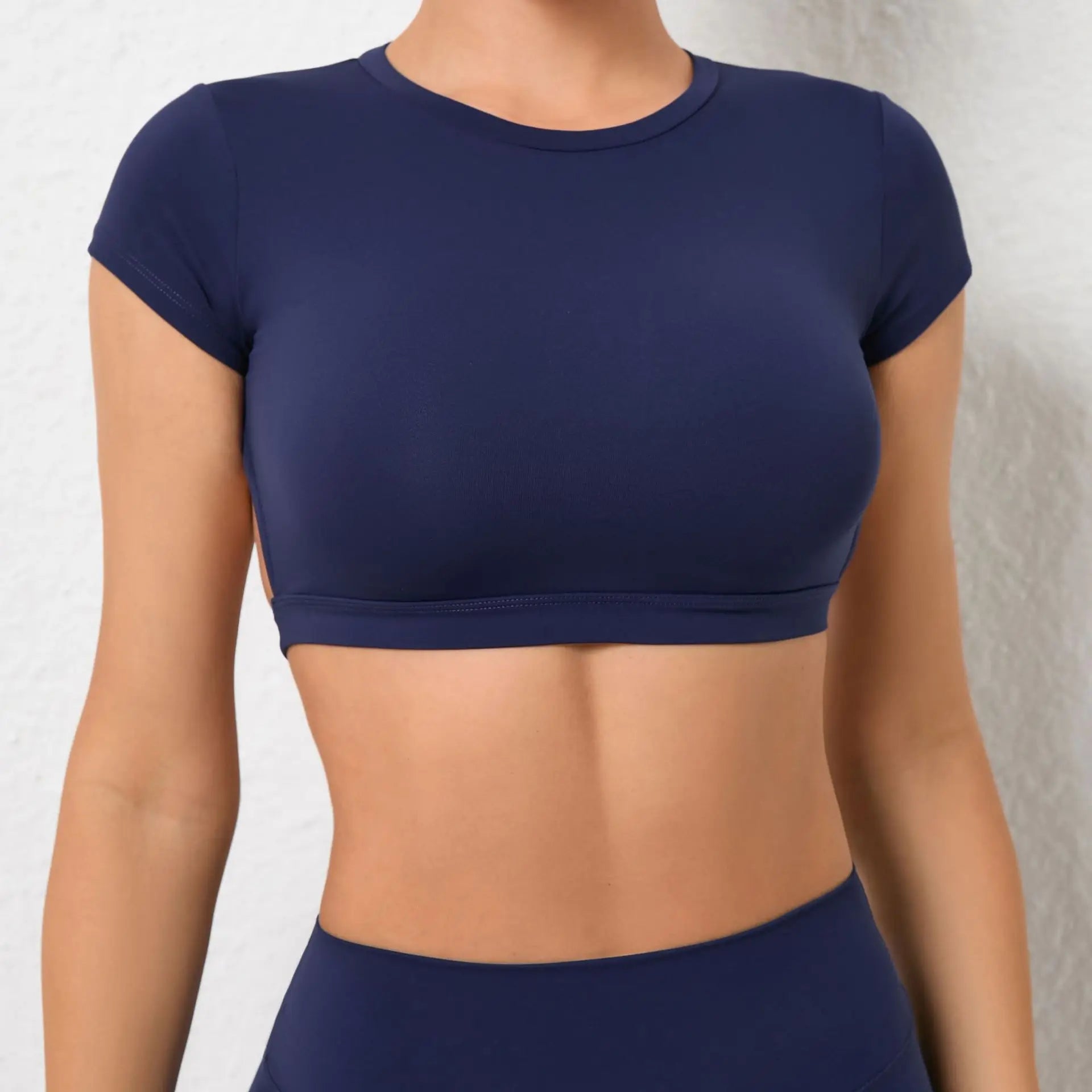 Hearuisavy Sports Shirts Breathable Workout Tops Fitness Sportswear Female Backless Yoga Clothing Sport Crop Tops Women Gym Top