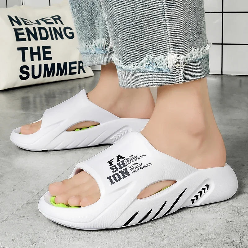 New Summer Men Massage Slippers Sides Indoor Outdoor Sandals Beach Casual Shoes Soft Sole Slides Men Flip-flops Men's Sandals