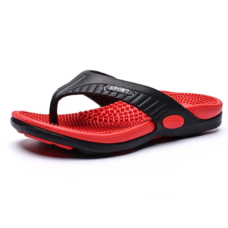 Massage Flip Flops for Men Summer Breathable Beach Shoes Sandals Men Luxury Flip Flops Breathable Plus Big Size Men Slippers 46