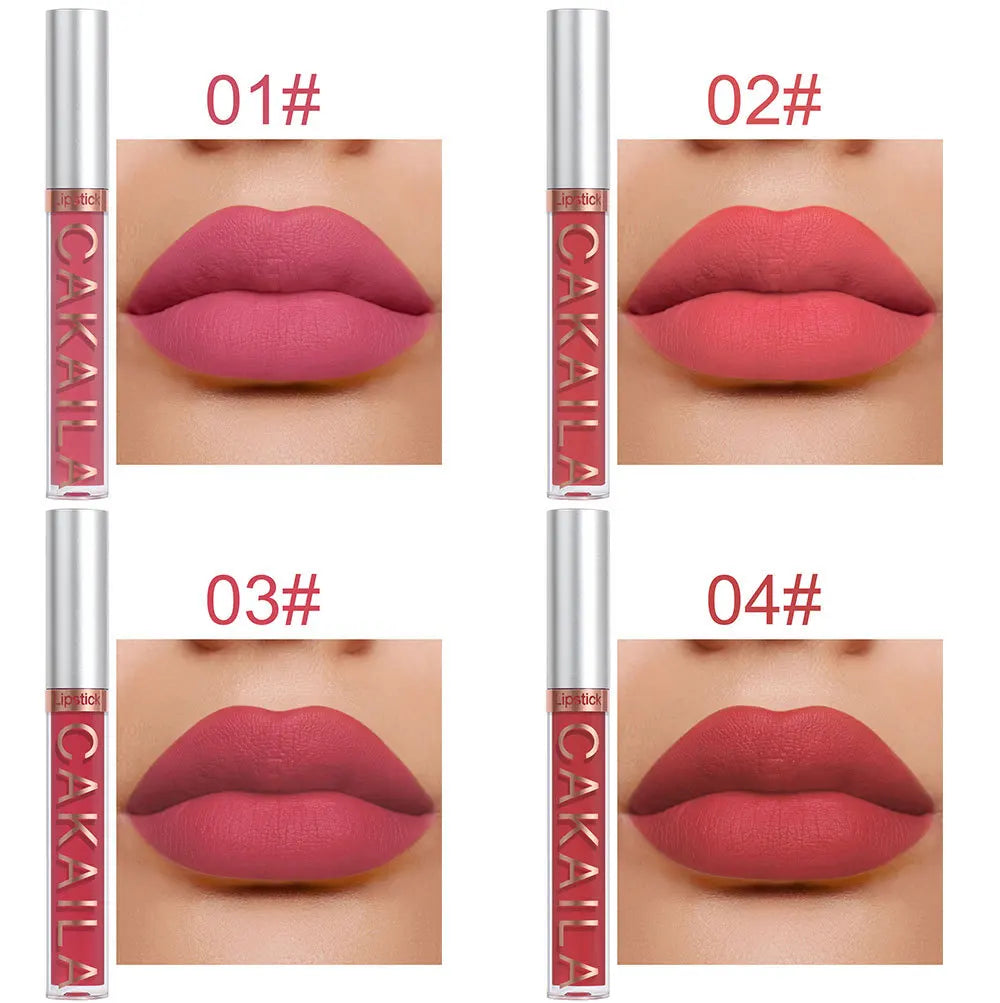 CAKAILA 10pcs/set Nude Lip Gloss Matte Velvet Lipstick Waterproof Long-lasting  Liquid Lipstick Women Moist Lip Tint