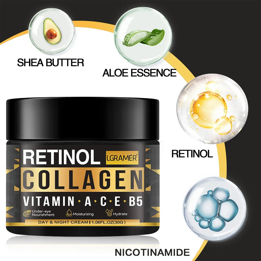 Men's Retinol Collagen Face Cream Skincare Moisturizing Brightening Hydrating Smooth Wrinkles Firming Facial Face Men Skin Care