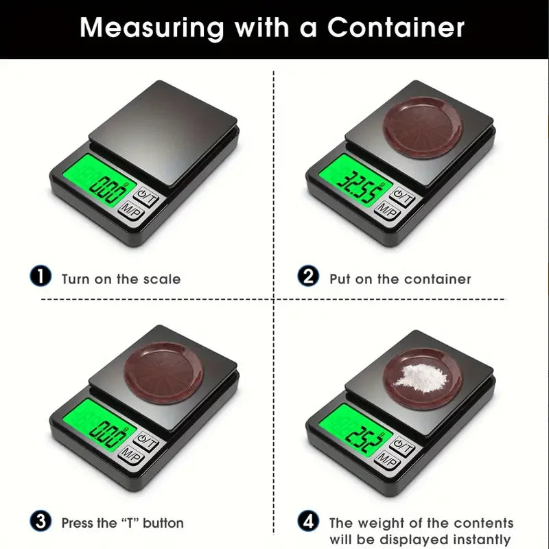 Precision Pocket Scale 1000g x0.1g Digital Gram & Jewelry Scale with Backlit LCD