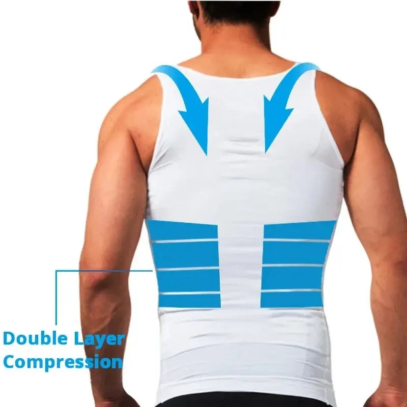 YBFDO Men's Slimming Body Shaper Compression Vest - Waist Trainer Tank