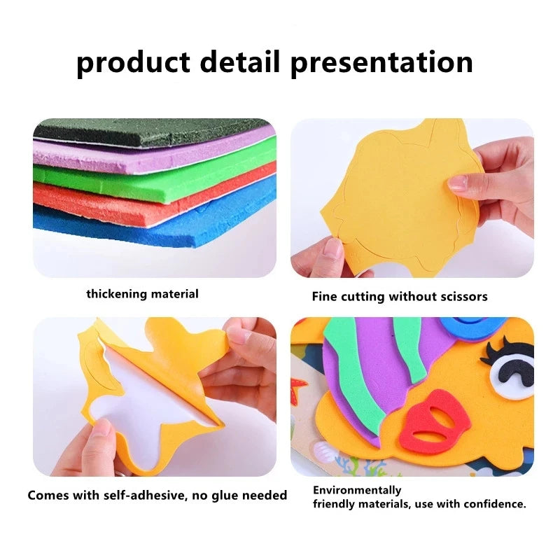 5/10/20Pcs/lot Kids DIY 3D EVA Foam Sticker Cartoon Animal Multi-patterns Styles Puzzles Game Art Craft Early Educational Toys