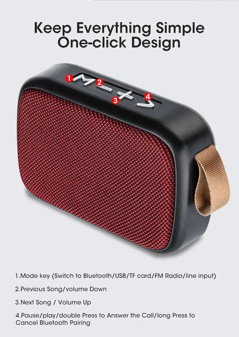 Portable Wireless Bluetooth Speaker -  Subwoofer, Mini Home Cloth Card Design