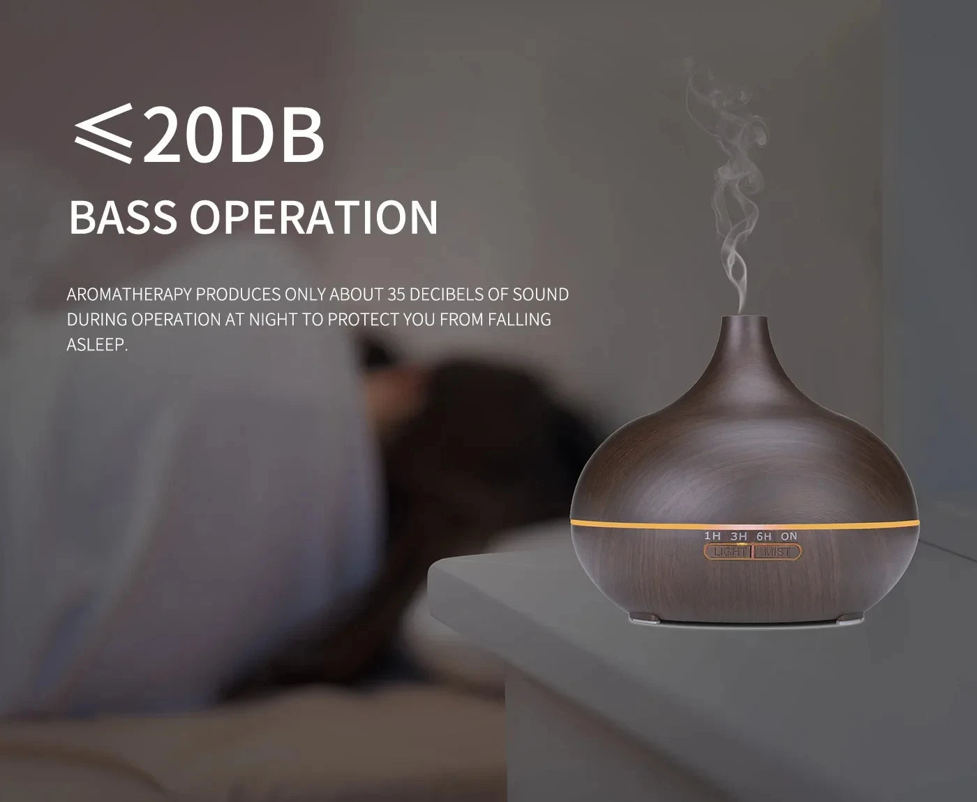 Air Humidifier Aromatherapy Essential Oil Diffuser Wood Grain 500ml Ultrasonic Remote Control 7 Color Lights For Home Bedroom ﻿