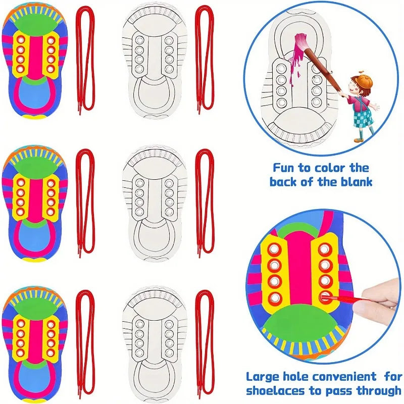 Shoelace Threading Teaching Toys Learn to Tie Shoelaces Toy Kids Toddlers Fine Motor Skills Toy Early Educational Toys Boys Girl