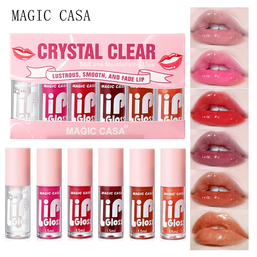 MAGIC CASA 6pcs/set Hydrating Jelly Lip Oil long-lasting Moisturizing