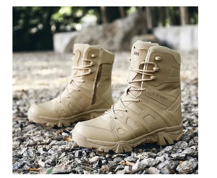 Special Forces Combat Boots Cross-Border Fast Selling Large Size Men's Shoes 46 High Top Outdoor High-Waisted Tactical Climbing