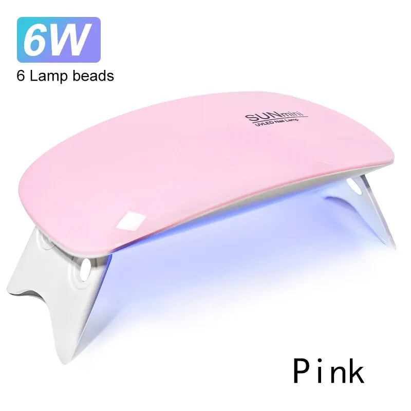 6W Mini Nail Dryer Machine Portable 6 LED UV Manicure Use Nail Lamp For Drying