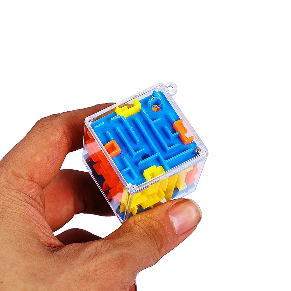 mini 3D Maze Magic Cube Six-sided Transparent Puzzle Speed Cube Rolling Ball Cubes Maze Toys For Children Stress Reliever Toys